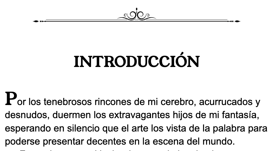 Se trata de una captura donde se ven los elementos estilísticos mencionados anteriormente aplicados en el texto. Vemos el subtítulo con la fuente aplicada, la medida correcta y la distancia correctamente determinadas. 